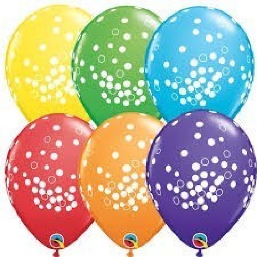 $D 25 GLOBOS 11" LATEX CONFETI COL.SUR.