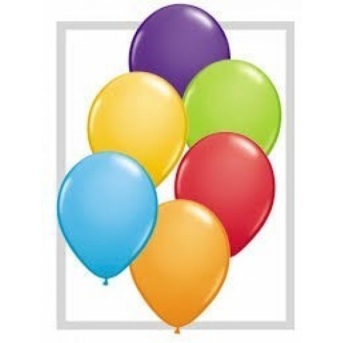 6 GLOBOS 11" LATEX COL.SUR.