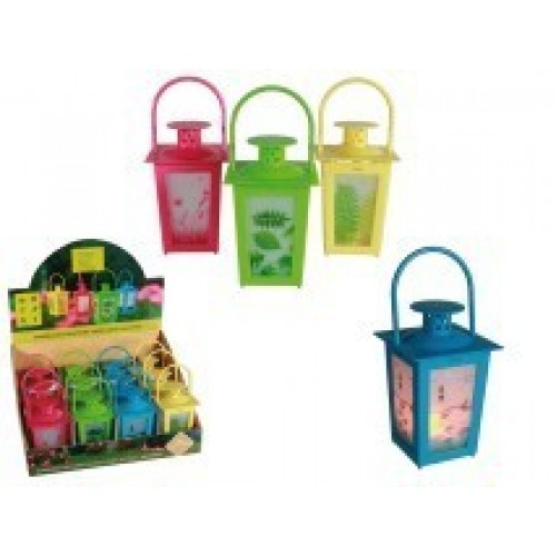 FAROLILLO DE PLASTICO CON VELA LED 12CM