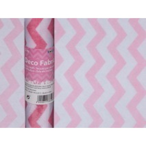R/TELA ZIG-ZAG ROSA/BLANCO 35CMX5MT
