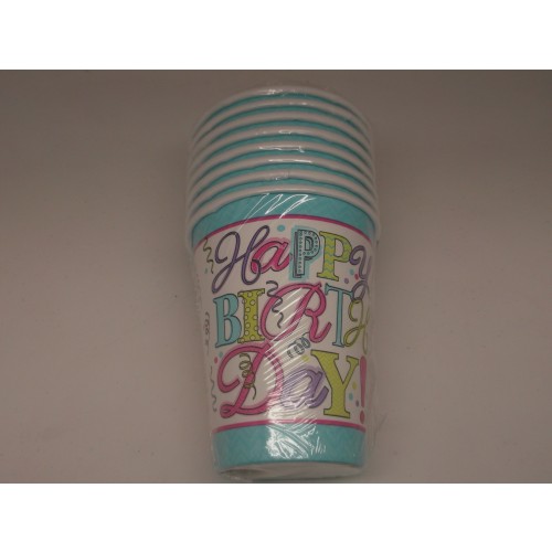 PAQ.8/U VASO HAPPY BIRTHDAY 266ML