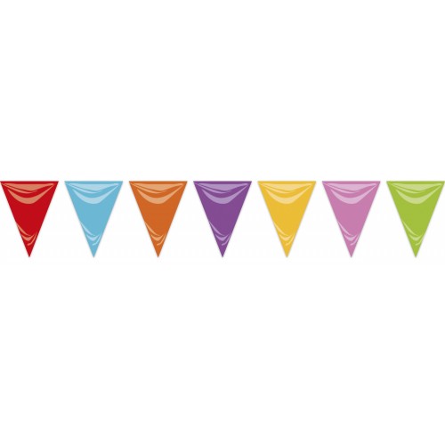   BANDERIN TRIANGULO MULTICOLOR 25MT