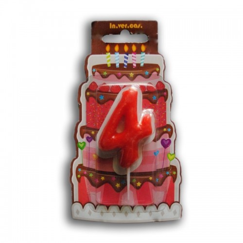 VELA N4 ROJA 7CM