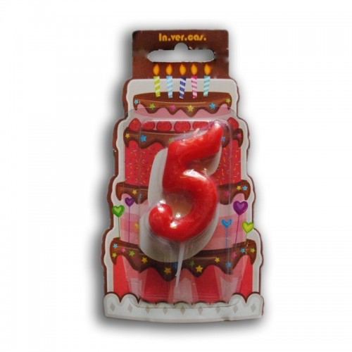 VELA N5 ROJA 7CM
