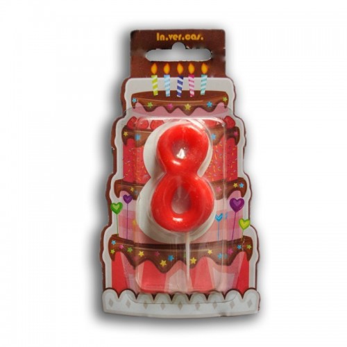VELA N8 ROJA 7CM