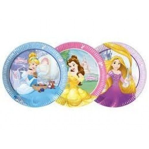 $E   8  PLATOS PRINCESAS HEART 23CM