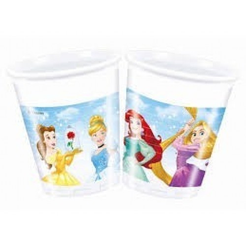   8 VASOS PRINCESAS HEART 200ML