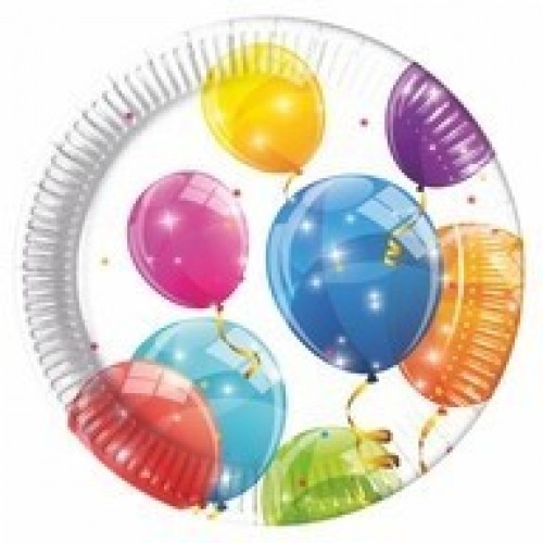   8 PLATOS GLOBO DESTELLO 23CM