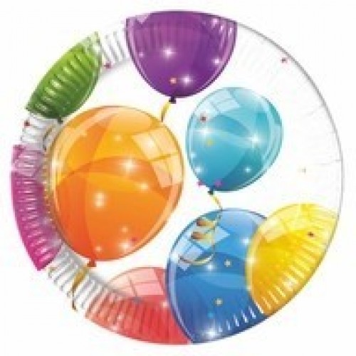 $E   8 PLATOS GLOBO DESTELLO 20CM