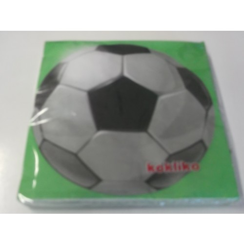 $E 20 SERVILLETAS FUTBOL FANS 33CM