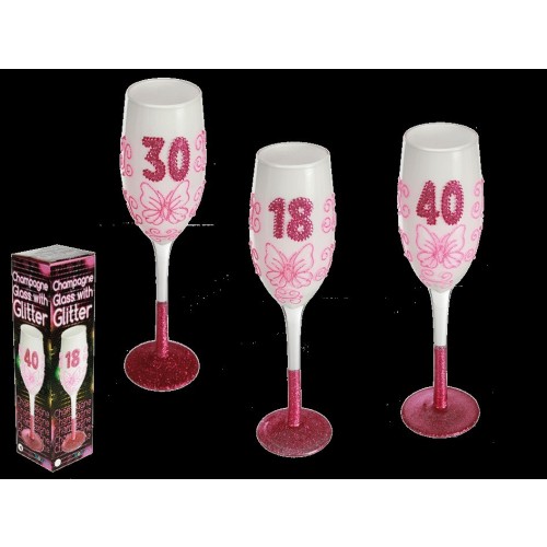 COPA CHAMPAN BLANCO NUMERO FUCSIA