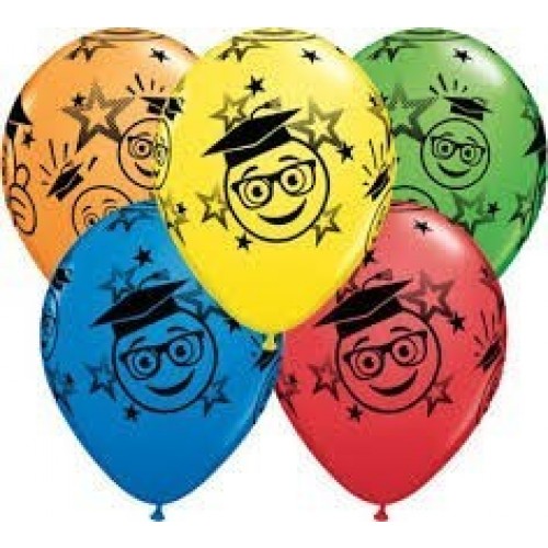 25 GLOBOS 11" LATEX GRADUACION COL.SUR.