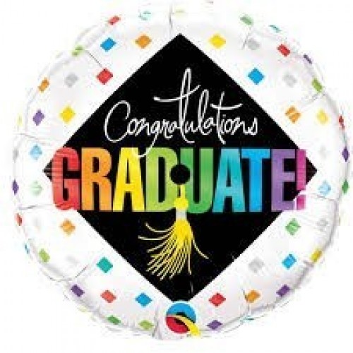 $D GLOBO 18" FOIL RND GRADUACION ROMBOS