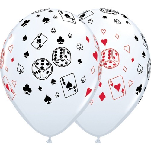 25 GLOBOS 11" LATEX BLANCO CASINO