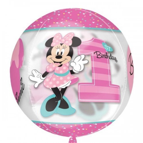 GLOBO 16" FOIL RND ORBZ 3D MINNIE 1BIRTH