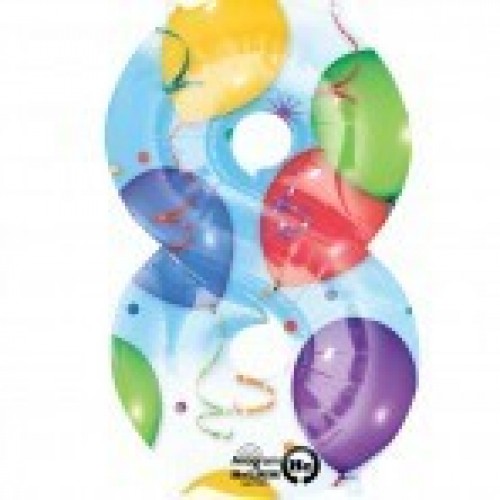 GLOBO 36" FOIL FORMA N8 GLOBOS MULTICOL