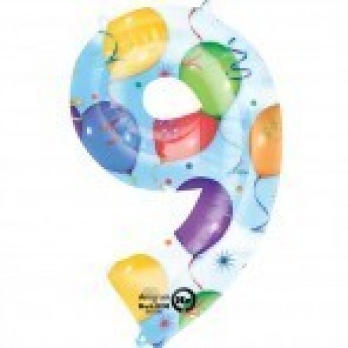 GLOBO 35" FOIL FORMA N9 MULTICOLOR