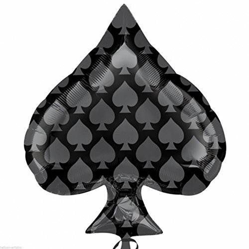GLOBO 18" FOIL FORMA NEGRO CARTA PICA