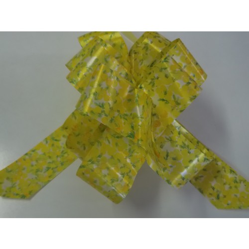 PAQ.5/U LAZOS AUTO 50MM FLORES AMARILLO