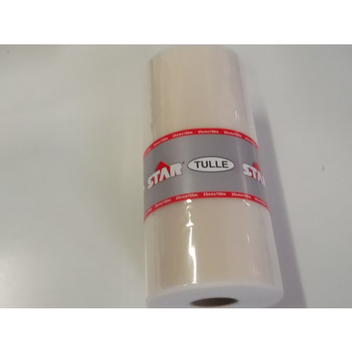ROLLO TUL CREMA 25CMX100MT