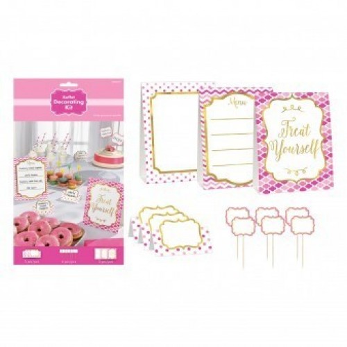 KIT 12 PZ ETIQUETA BUFFET TOPO ROSA