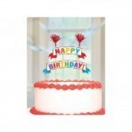 KIT DECORACION TARTA H.BIRTHDAY ARCO IRI