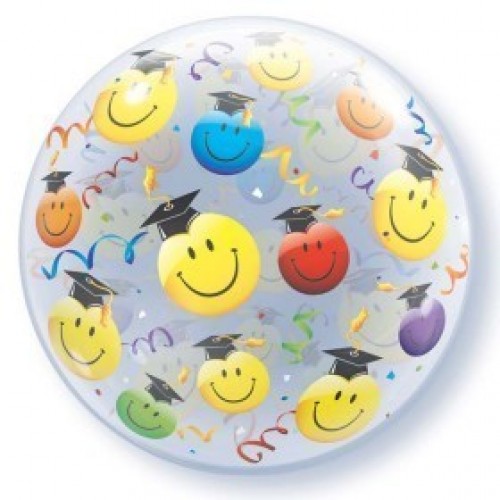 GLOBO 24" BURBUJA SMILE GRADUACION