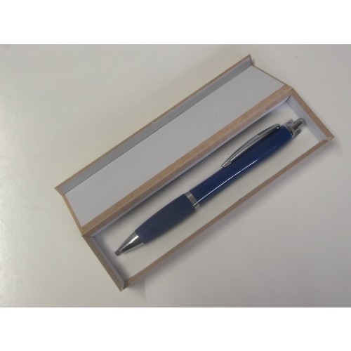 CAJA MADERA BEIG BOLIGRAFO AZUL