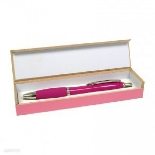 CAJA MADERA ROSA BOLIGRAFO ROSA
