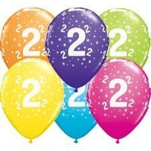 25 GLOBOS 11" LATEX IMPRESO N2 COL.SUR