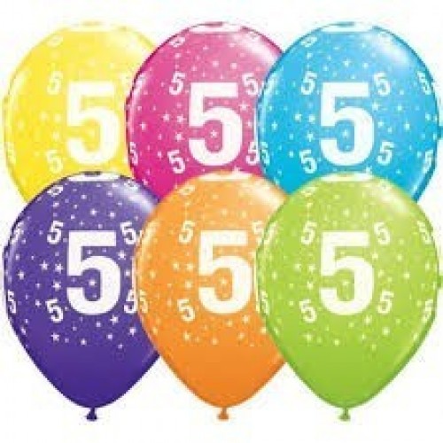 25 GLOBOS 11" LATEX IMPRESO N5 COL.SUR
