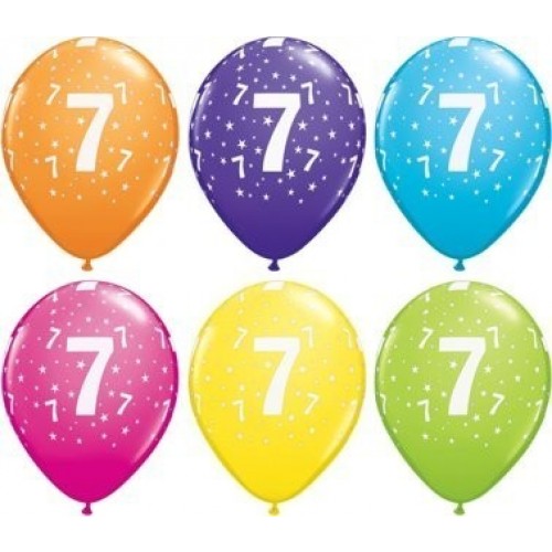 25 GLOBOS 11"LATEX IMPRESO N7 COL.SUR
