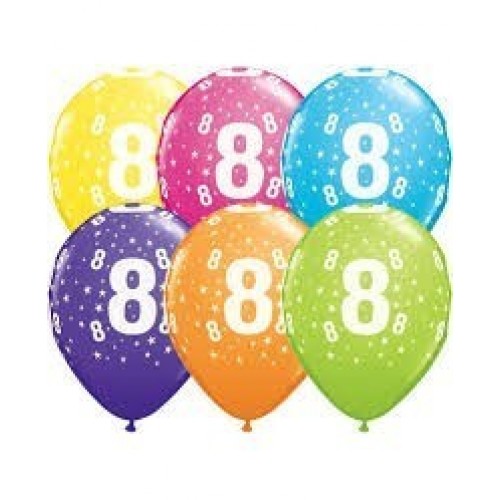 25 GLOBOS 11" LATEX IMPRESO N8 COL.SUR