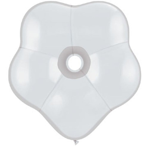   25 GLOBOS 16"LATEX FORMA FLOR BLANC