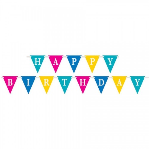 BANDERIN TRIANGULO HAPPY BIRTHDAY 2,74MT