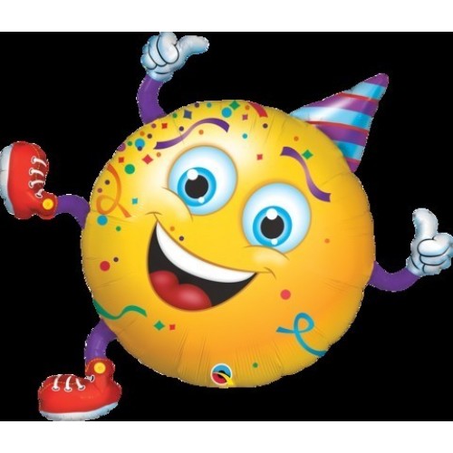 $D GLOBO 38" FOIL RND SMILE FIESTA
