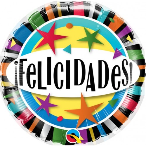 $D GLOBO 18" FOIL RND FELICIDADES ESTREL