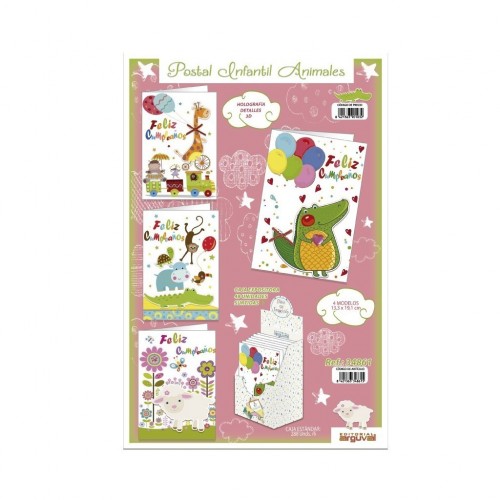 $D TARJETA   INFANTIL ANIMALES