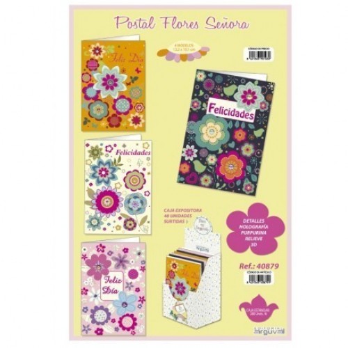 $D TARJETA FELICITACION FLORES SEÑORA