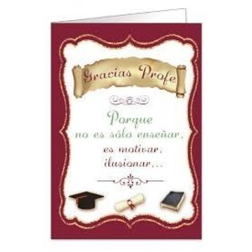 TARJETON SUPER PROFE 35X24CM  