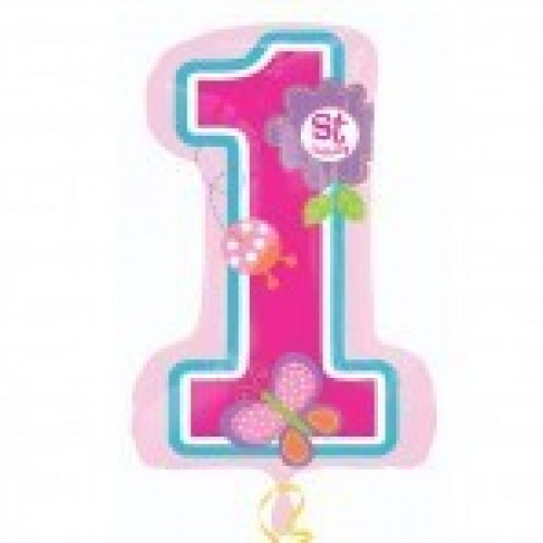 GLOBO 28" FOIL FORMA N1 BIRTHDAY GIRL