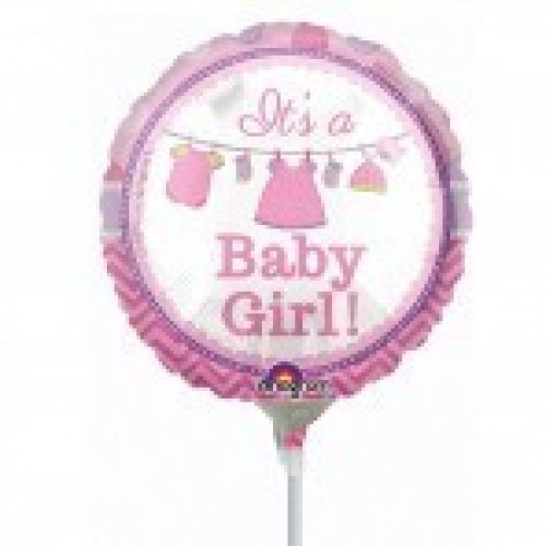 GLOBO 9" PALO FOIL BABY GIRL ROPITA