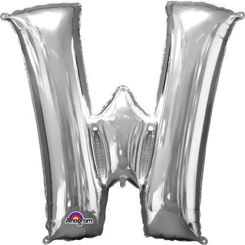 $E GLOBO 33 " FOIL LETRA W METAL PLATA