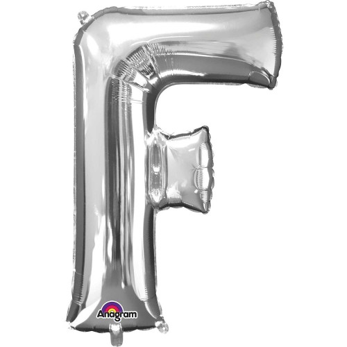   GLOBO 32" FOIL LETRA F METAL PLATA