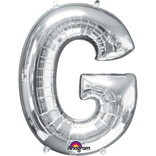$E GLOBO 32" FOIL LETRA G METAL PLATA