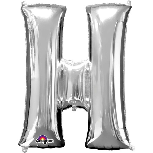   GLOBO 32" FOIL LETRA H METAL PLATA