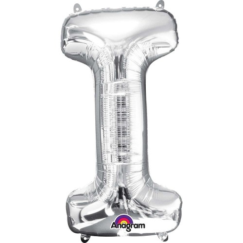   GLOBO 32" FOIL LETRA I METAL PLATA