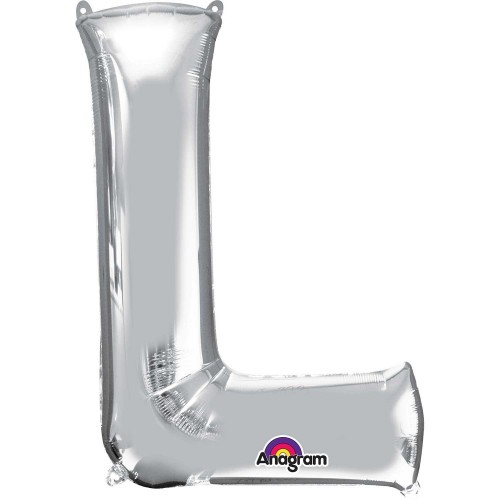   GLOBO 32" FOIL LETRA L METAL PLATA