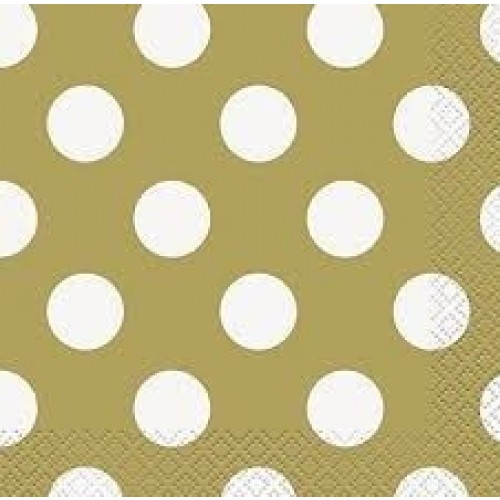  PAQ.16/U SERVILLETA ORO TOPO 33CM