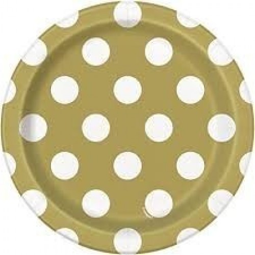  PAQ.8/U PLATO ORO TOPO BLANCO 18CM